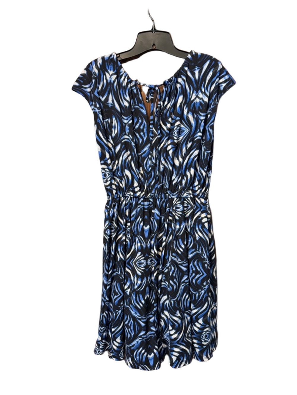 Just...Taylor Blue and Black Abstract Midi Dress Size 8 - Picture 3 of 3